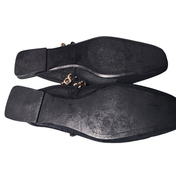 Zara Black Mesh Slide Shoes w/Gold Chain Size EU 39 - Picture 6 of 8
